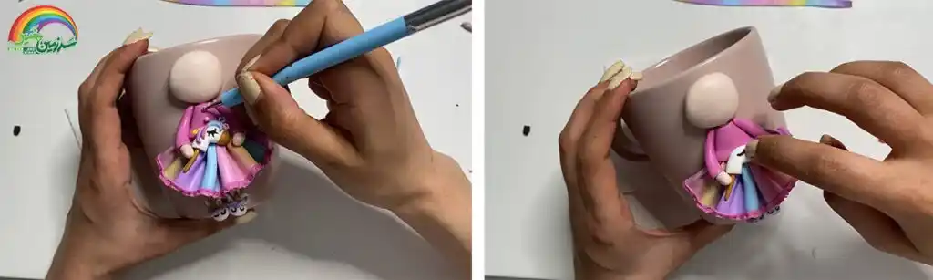 آموزش ساخت ماگ دختر یونیکورنی مرحله ساخت اسب  عروسک 