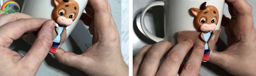 آموزش ساخت ماگ طرح گاو تک شاخ مرحله ساخت لباس  عروسک 