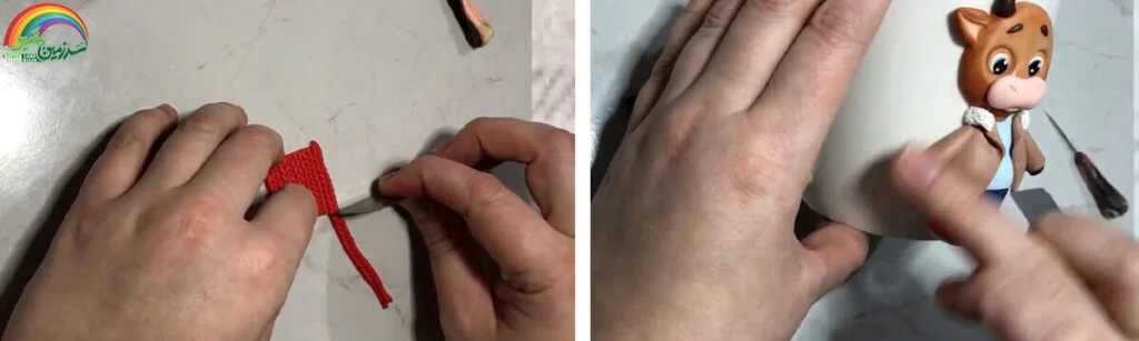 آموزش ساخت ماگ طرح گاو تک شاخ مرحله ساخت کلاه  عروسک 