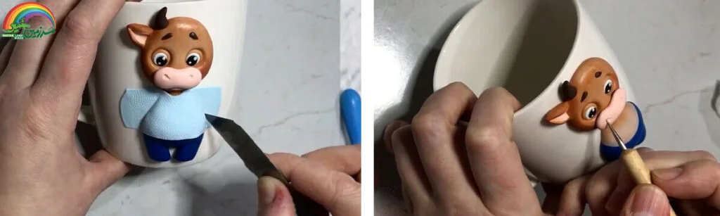 آموزش ساخت ماگ طرح گاو تک شاخ مرحله ساخت لباس عروسک 