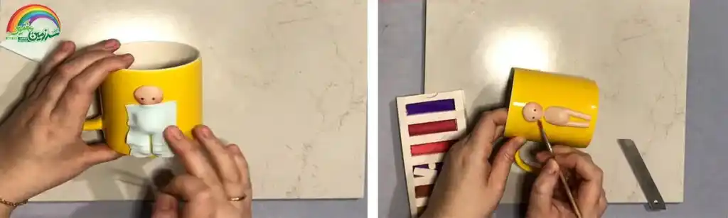 آموزش ساخت  ماگ دخترک تک شاخ مرحله ساخت لباس عروسک 