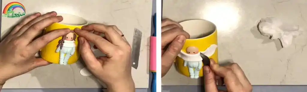آموزش ساخت  ماگ دخترک تک شاخ مرحله ساخت شالگردن  عروسک 