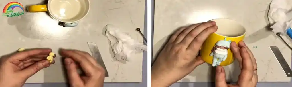 آموزش ساخت  ماگ دخترک تک شاخ مرحله ساخت خرس عروسک   