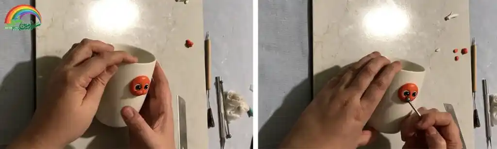 آموزش ساخت ماگ ببر کوچولوی شیطمون مرحله ساخت  صورت عروسک 