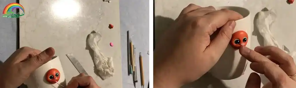 آموزش ساخت ماگ ببر کوچولوی شیطمون مرحله ساخت  صورت عروسک 