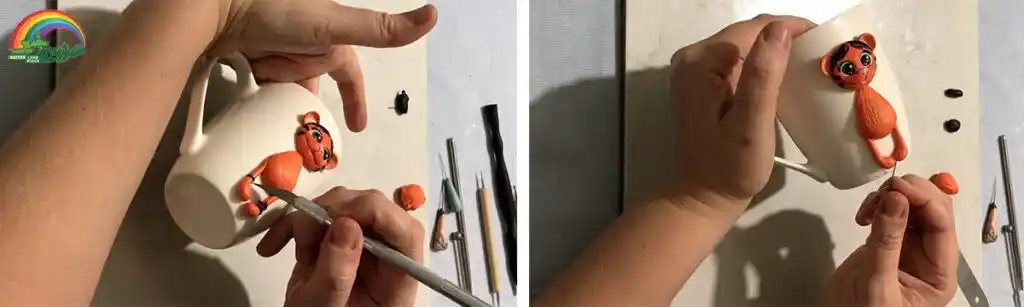 آموزش ساخت ماگ ببر کوچولوی شیطمون مرحله ساخت  پاهای عروسک 