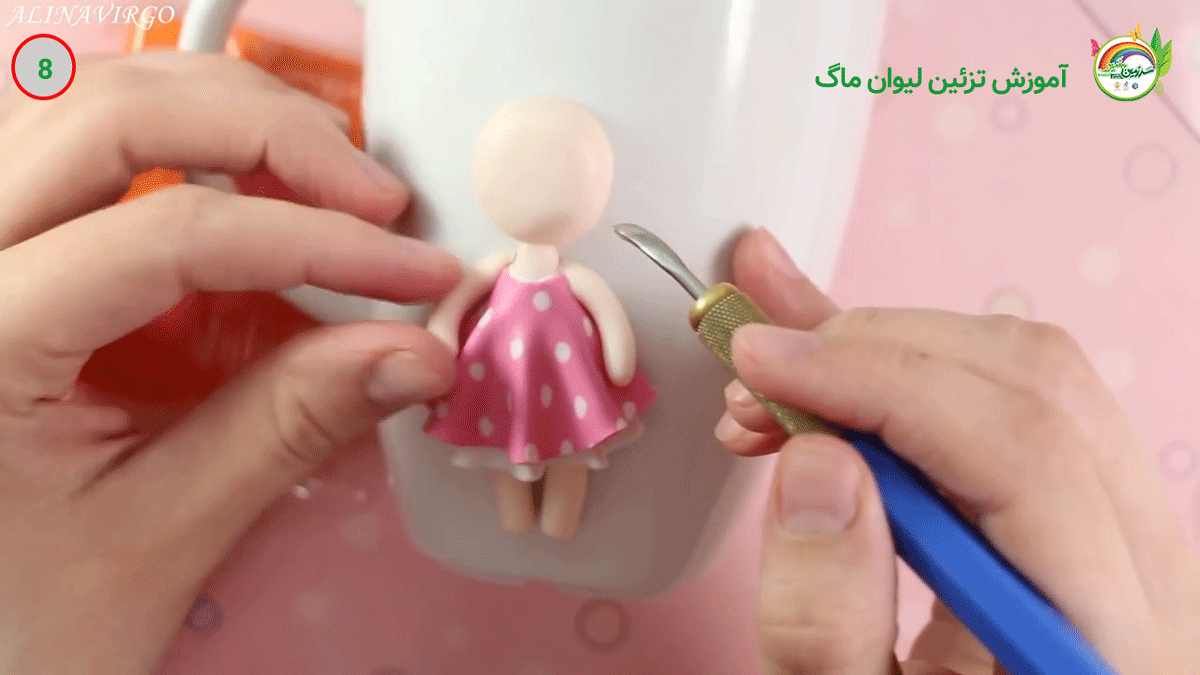 ساخت دست عروسک با خمیر پلیمر طرح عروسک مو طلایی
