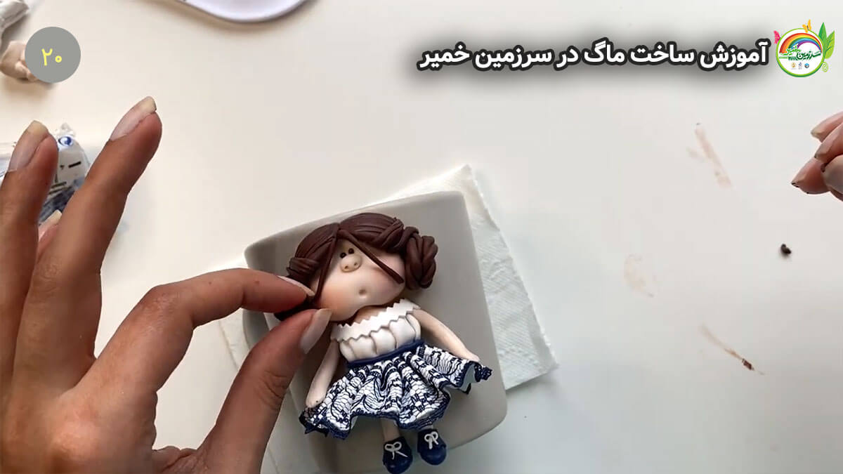 polymer clay girl with a lace skirt20