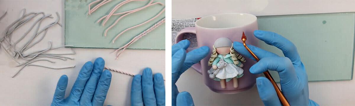 آموزش ساخت موی عروسک با خمیر گل چینی