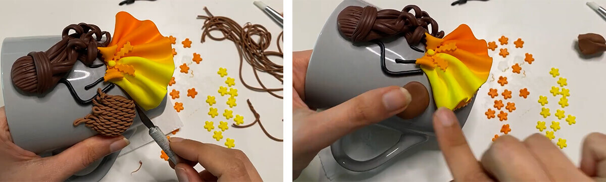 آموزش سبد ماگ دخترپاییزی با خمیر عروسک سازی